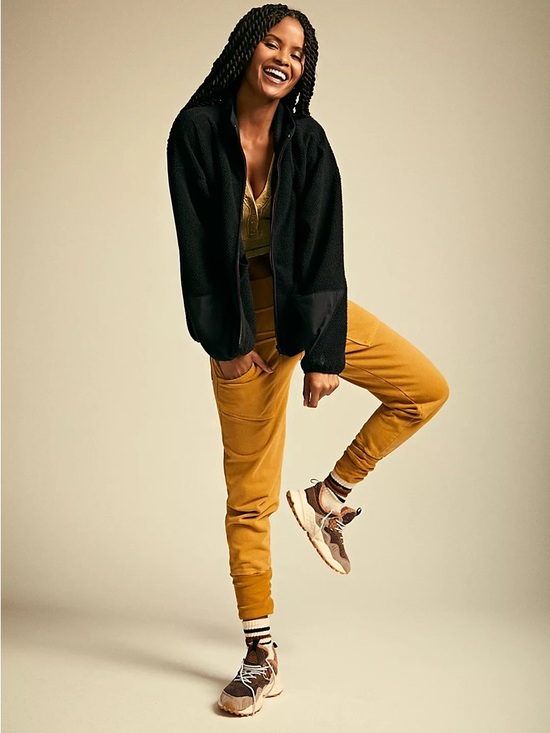 🖤 Free People Movement Ziggy Fleece Jacket ✨ Black Zip Up Cozy FP Size S - Picture 4 of 5